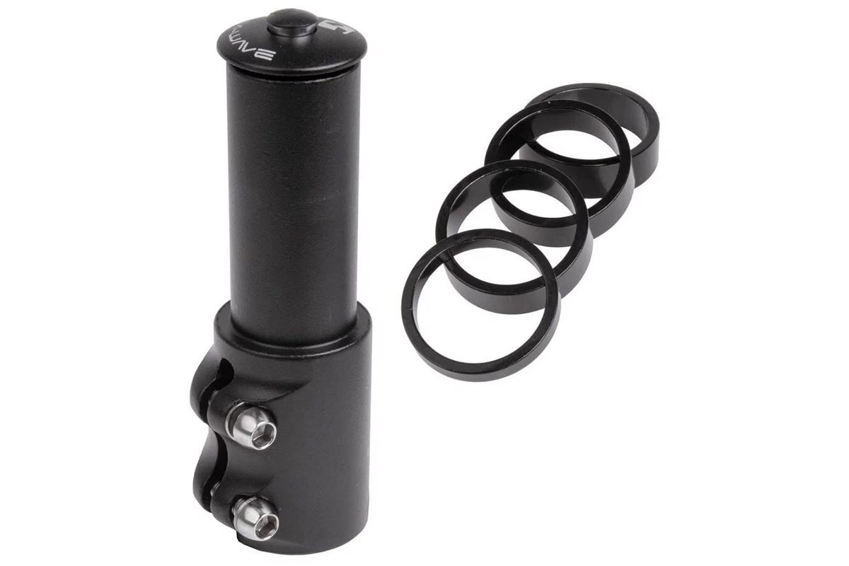 Удлинитель штока вилки выдвижной SH-01 для безрезьбовой рул. колонки 1-1/8"x124x138 мм, алюм. Чёрный Удлинитель штока вилки выдвижной SH-01 для безрезьбовой рул. колонки 1-1/8"x124x138 мм, алюм. Чёрный